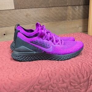 Nike Women’s Purple and Black Flyknit Running Shoes